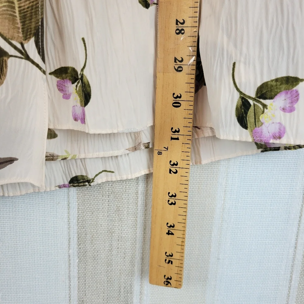 Vince Tropical Garden‎ Satin Skirt in Pale Alder Size 10